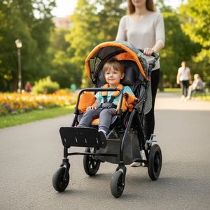 Fauteuil roulant manuel pédiatrique réglable CE pour enfants, pliable, avec support postural, en vente - Product Image 6