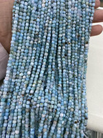 Perles de riz en larimar de qualité supérieure, petites perles de pierre bleue naturelle pour la fabrication de bijoux délicats