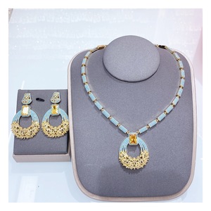 TIANSHE Juego de Anillo, Collar y Pendientes de Lujo con Incrustaciones de Circonio para Europa y América, <span class=keywords><strong>Accesorios</strong></span> de Alta Gama para Vestidos de Fiesta y Boda - Product Image 1