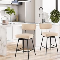 Tabouret de Bar pivotant avec siège et repose-pieds rembourrés pour l'îde cuisine, le Bar, le comptoir