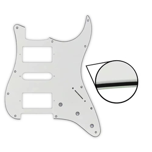 Pickguard pour guitare électrique HSH <span class=keywords><strong>ST</strong></span> blanc vieilli 3 plis en vente en gros pour pièces de guitare - Product Image 1