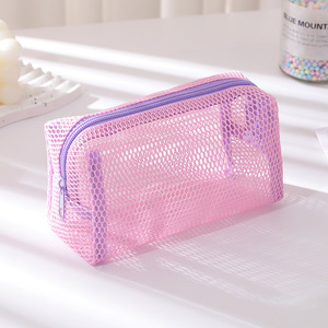 Summer Beach Colorful Lightweight Mesh Makeup <strong>Travel</strong> <strong>Storage</strong> <strong>Bag</strong> Portable Desktop Organizer Stationery Pencil Case Cosmetic <strong>Bag</strong> - Product Image 5
