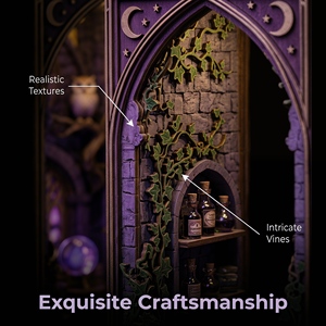 Hamaileon - <span class=keywords><strong>Casa</strong></span> en Miniatura Personalizada con Forma de Castillo Mágico, Fase Lunar, Bola de Cristal, con Luz LED Púrpura Brillante - Product Image 3