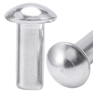 10 pièces/sac Rivets pleins en aluminium M2.5 M3 M4 M5 M6 à tête ronde, rivets à goupille personnalisés, tailles métriques, Grade 867, Grade 1050, Grip 2-8 - Product Image 2