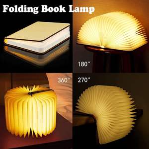 Venta al por Mayor de Productos Populares 2025, Lámpara de Libro Plegable de Papel con Luz Nocturna LED USB Recargable de Madera - Product Image 6
