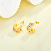 Ensemble collier et boucles d'oreilles YILUN, magnifiques pierres CZ roses plaquées or, argent sterling 925, bijoux pour femmes