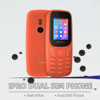 Teléfono para Personas Mayores, Teléfono Simple Ipro, Teléfonos Móviles de Bajo Precio, Diseño Moderno, Doble Tarjeta SIM, Pantalla LCD de 1.77 Pulgadas, Batería de 500-999 mAh, A21