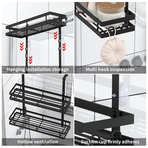 Modern Punch-free Wall-Mounted Non-folding Bathroom Storage Rack Double Stainless Steel Waterproof Towel <b>Shelf</b> for Home Toilet - Product Image 4