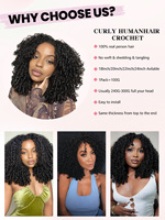 Extensions de cheveux humains au crochet FH French Curly Miracle Knots 14-24 pouces, effet plume naturel, mèches de cheveux humains pour tressage au crochet sans trame