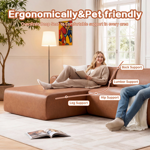 <span class=keywords><strong>Sofa</strong></span> Seksional Modular Bentuk L 105 inci - <span class=keywords><strong>Sofa</strong></span> Tanpa Rangka Terkompresi dengan Sarung yang Dapat Dilepas dan Dicuci - Product Image 6