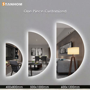 STANHOM <span class=keywords><strong>Miroir</strong></span> <span class=keywords><strong>demi</strong></span>-<span class=keywords><strong>cercle</strong></span> avec lumière LED Miroirs décoratifs pour salon de luxe - Product Image 3