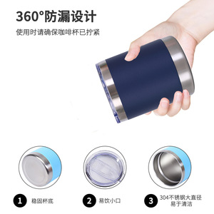 Stainless Steel <b>Insulated</b> Tumbler 10oz Powder Coated Solid Color Travel <b>Mug</b> For Cars - Product Image 5