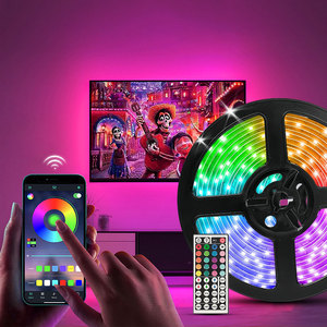 Joystar 15m thông minh dải ánh sáng 18LEDs/M RGB thay đổi màu sắc ứng dụng điều khiển và điều khiển từ xa <span class=keywords><strong>LED</strong></span> Strip <span class=keywords><strong>Lights</strong></span> Đối với trang trí nội thất - Product Image 1