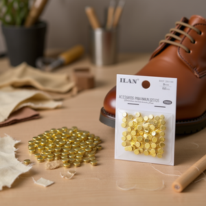 Borchie in metallo Ilan da 6 mm placcate oro per accessori scarpe - Product Image 2