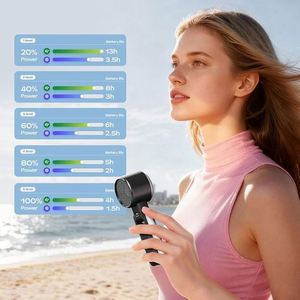 Portable Ice Cooling Handheld 3-In-1 Neck Hook <b>Desk</b> Use 5 Speed Turbo Motor Mini Fan for Travel <b>Office</b> - Product Image 4
