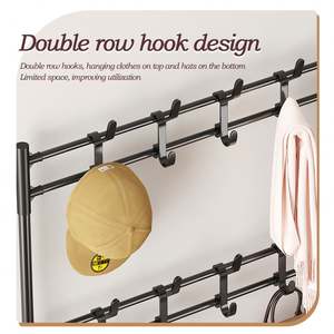 Estante Metálico Multiusos de 4/5 Niveles para Zapatos con Ganchos, para Entrada o Dormitorio, Almacenamiento de Zapatos, Sombreros y Bolsos - Product Image 4