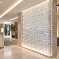 Brique de verre massif 200x100x50mm, verre transparent cristallin, bloc de verre décoratif pour hôtel, villa, spa, mur d'accentuation, cloison