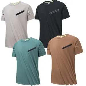 Quick Dry Gym Workout T-shirt For Men Soft Customized Running Polyester Men's T-shirt Screen Print Blank Sport T-shirts