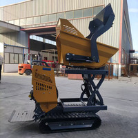 TOHO THD500S 500kg Benzinbetriebener Hydraulischer Raupenkipper 1200mm Maximale Hubhöhe Mini-Raupen-Baustellenkipper