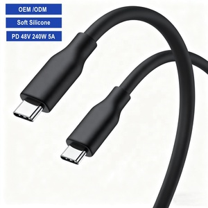 Vente chaude de haute qualité câble USBC en Silicone Super souple 100W 240W 5A PD charge rapide USB Type C à Type C câble <span class=keywords><strong>cordon</strong></span> 1m 2m 3m - Product Image 1