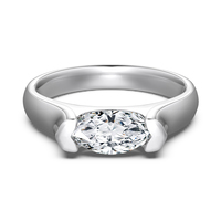 Dylam offre spéciale Cz Zirconia Fine Jewelry Bague en argent sterling 925 plaqué or 18 carats Bagues de fiançailles de mariage en œil de cheval pour femmes