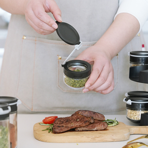 2-Tier Countertop xách tay 360 xoay gia vị giá tổ chức thủy tinh gia vị lưu trữ lọ hiện đại sang trọng - Product Image 3