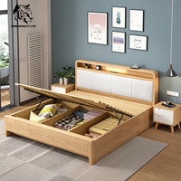 Suministro de fábrica, la cama king size de 1.8m más barata, personalizable, con gran stock, ecológica, de diseño moderno, muebles de dormitorio, estructura de cama king size de madera.