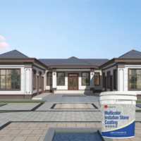 Revêtement Liquide Acrylique pour Façade de Villa, Peinture Imitation Pierre Eau-Sable, Revêtement Granitique Résistant aux Intempéries en Spray