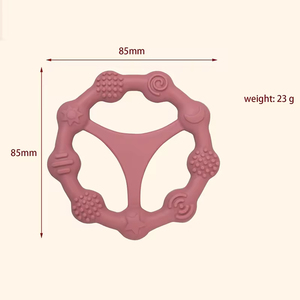 <span class=keywords><strong>Anneau</strong></span> <span class=keywords><strong>de</strong></span> <span class=keywords><strong>dentition</strong></span> en silicone sans BPA, jouet à mâcher doux, forme ronde, facile à saisir, texturé, pour bébés et enfants unisexes - Product Image 5