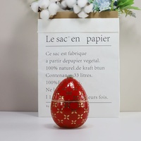 Pot de bougie ovale en forme d'oeuf en porcelaine vide unique personnalisé noir rouge Synwish pour la décoration de la maison