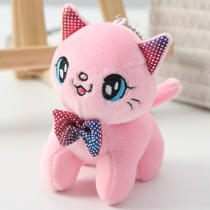 Wholesale 10cm Cat Plush <b>Keychain</b>, Custom <b>Anime</b> Stuffed Animal, Cute Soft Doll Pendant Gift - Product Image 4