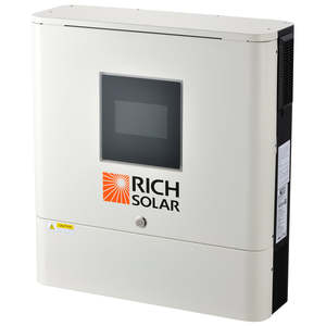 Onduleur solaire hybride 6500 W (6,5 kW) 12 V/24 V, protection IP65, onde sinusoïdale pure, sortie unique, efficacité 98 %, pour batteries au plomb-acide - Product Image 3