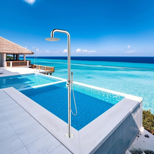 Colonne de douche autoportante extérieure en acier inoxydable SUS304 avec <span class=keywords><strong>mitigeur</strong></span> eau chaude et froide pour jardin, piscine et plage - Product Image 2