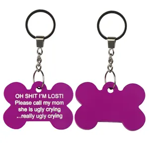 Wholesale DIY Lettering Resin Crafts Dog bone tag key chain Statue Pet Memory Gifts Decor