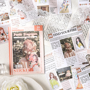 <span class=keywords><strong>10</strong></span> autocollants par paquet Série A Girl's Thoughts Éléments <span class=keywords><strong>d</strong></span>écoratifs et de fond rétro pour scrapbooking - Product Image 3