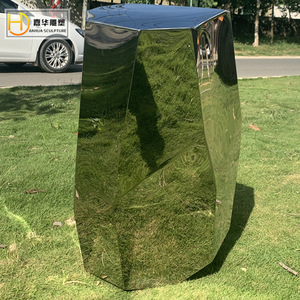 Jiahua Stainless Steel <b>Cutting</b> <b>Stone</b> Geometric Mirror Outdoor Landscape Sculpture Floor Mount Art Decoration - Product Image 3