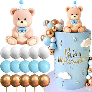 Adorno <span class=keywords><strong>para</strong></span> <span class=keywords><strong>Pastel</strong></span> <span class=keywords><strong>de</strong></span> Baby Shower con Osito <span class=keywords><strong>de</strong></span> Peluche, Precio <span class=keywords><strong>de</strong></span> Fábrica, Azul y Dorado, Redondo, Decoración <span class=keywords><strong>para</strong></span> <span class=keywords><strong>Pastel</strong></span> <span class=keywords><strong>de</strong></span> Cumpleaños - Product Image 1