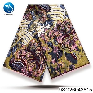 Magnifiques imprimés en coton doré de haute qualité 100% Grand <span class=keywords><strong>Wax</strong></span> 6 Yards Tissu imprimé Ankara ML9SG260426 - Product Image 6