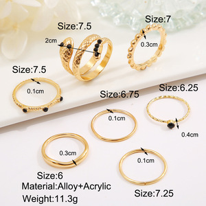 Anéis Ajustáveis Unissex em Liga Metálica Multicoloridos com Design Semi-Montado Inspirado na Arábia Saudita, Acessórios de Joias de Moda com Corte Borboleta - Product Image 6