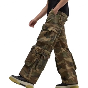 Salopette décontractée pour homme, grande taille personnalisée, poches 3D, pantalon ample droit, tactique pour l'extérieur, multi-tailles, toile, braguette à boutons - Product Image 3