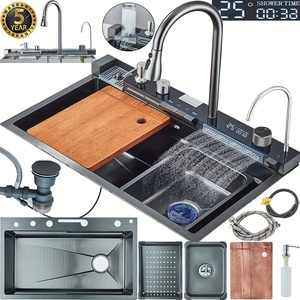 <span class=keywords><strong>2025</strong></span> smartdigital hiển thị bồn rửa nhà bếp với Pull-out vòi nước thép không gỉ watersaving đa chức năng Máy Trạm Bồn Rửa Nhà Bếp - Product Image 4