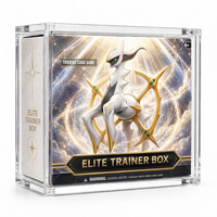 Boîte de présentation en acrylique transparente résistante aux UV pour ETB et Booster Box avec couvercle magnétique, boîte de rangement protectrice pour collectionneur TCG
