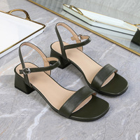 Sandales à Talons Carrés Chics de 5 cm pour Femmes, Bout Ouvert, Bride Cheville, Chaussures de Soirée Habillées, Pointures 35-44
