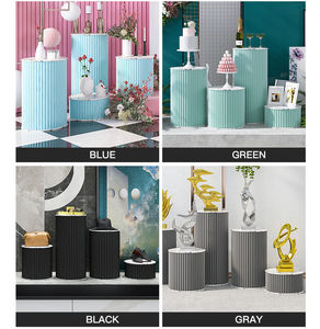 Ronda MDF zócalo evento columna blanco Pedestal pantalla de mesa de boda de flores para eventos matrimonio decoración de fiesta de boda - Product Image 5