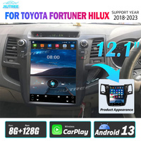 Écran Tesla de 12.1 pouces pour Toyota Fortuner Hilux 2008-2023 lecteur d'autoradio Android GPS Navi Auto stéréo multimédia Carplay 4G