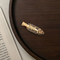 Barrettes à cheveux dorées en acétate, barrettes brillantes pour demoiselles d'honneur, accessoires de cheveux élégants et luxueux