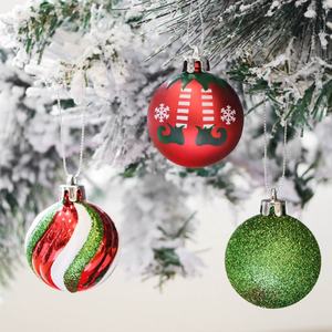 Boules de Noël rouges et dorées de 6 cm de haute qualité pour animaux de compagnie, décorations et ornements pour suspendre aux sapins – Vente en gros usine - Product Image 3