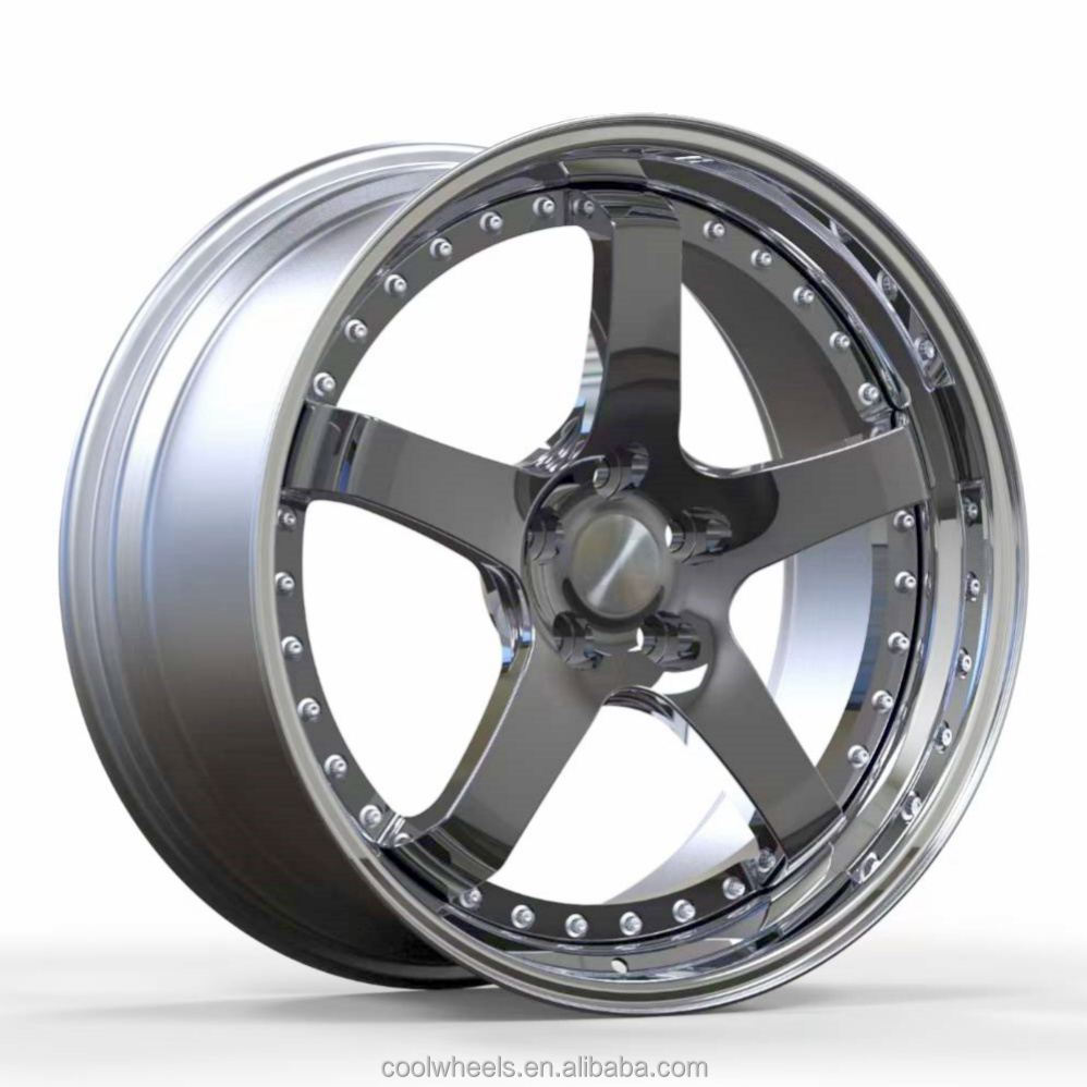 3 Piece Wheels Forged 5x114.3 17 18 19 20 21 22 Inch Wide Lips Concave ...