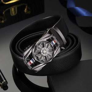 Ceinture de costume formelle pour homme en alliage chanceux avec boucle automatique rotative et logo personnalisé - Product Image 3