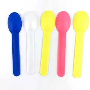 Disposable Plastic Soup Spoons Ice Cream Spoon Cornstarch Yogurt Ice Cream Scoop Cheese Spoon